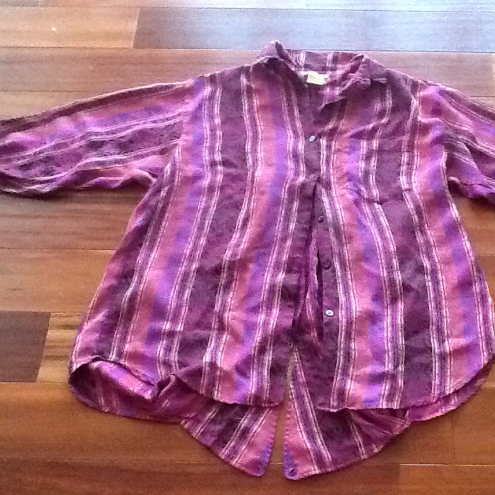 ANNE PINKERTON MAUVE BUTTON DOWN SHIRTDRESS SZ 6